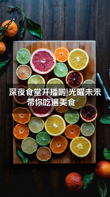 抖音光曜未来视频封面:深夜食堂开播啦!光曜未来带你吃遍美食🍜